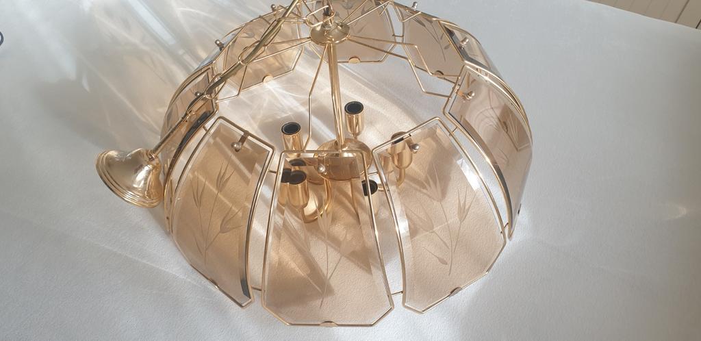 Hanglamp, Art Deco, vintage, Ophalen of Verzenden, Zo goed als nieuw, Glas, Minder dan 50 cm