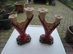 2 antieke kandelaars aardewerk, Antiek en Kunst, Ophalen of Verzenden, Keramiek of Aardewerk