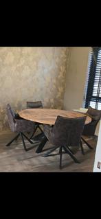 Ronde eettafel van mangohout, Huis en Inrichting, Tafels | Eettafels, Ophalen of Verzenden, Rond, 100 tot 150 cm, 100 tot 150 cm