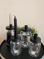 Candle Jar set-2 black Nieuw!, Overige materialen, Zwart, Nieuw, Ophalen of Verzenden