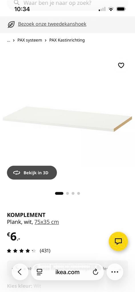 Planken Ikea, Ophalen, 50 tot 100 cm, Zo goed als nieuw, Minder dan 100 cm