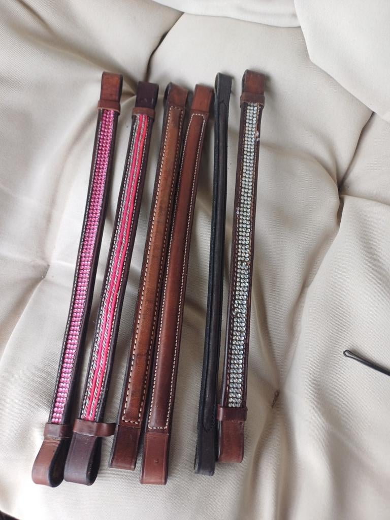 Partij frontriemen mini schetland, Ophalen of Verzenden, Zo goed als nieuw, Zwart, 80 tot 90 cm