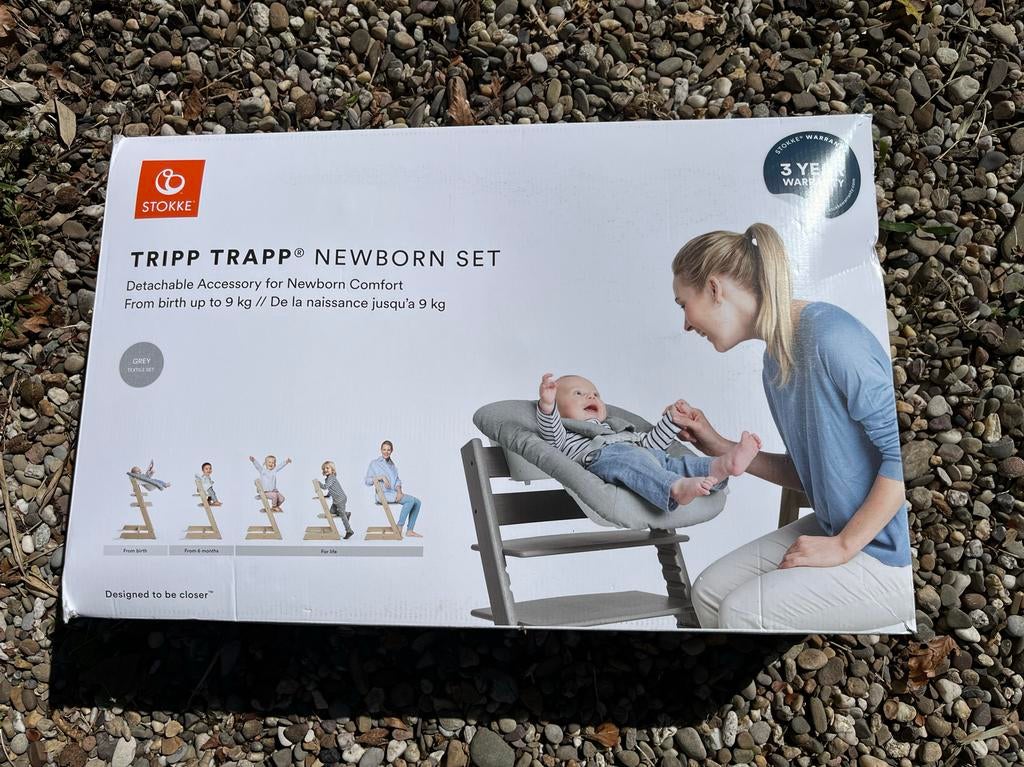 Stokke Tripp Trapp Newborn Set Grijs, Kinderen en Baby's, Kinderstoelen, Ophalen of Verzenden, Zo goed als nieuw, Overige typen