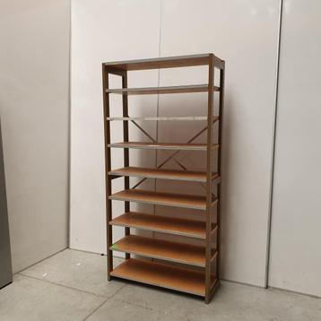 Bruynzeel metalen/houten legbord stellingkast - 209 cm hoog,