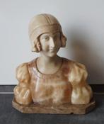 Albast Buste Borstbeeld, Fattorini, Art Nouveau, ca. 1920, Antiek en Kunst, Ophalen of Verzenden