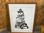 Gesigneerde en genummerde kunstprint Hoekstra – Turtle Tower, Ophalen of Verzenden