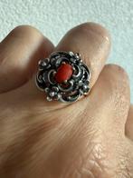 S133/Zilveren Vintage TEKA Koraal Ring 16 1/2, Sieraden, Tassen en Uiterlijk, Ringen, Gebruikt, Verzenden, Kleiner dan 17, X