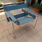 Wassily Bauhaus Buisframe Stoel Grijs Leer, Gebruikt, Bauhaus, Ophalen of Verzenden, Metaal