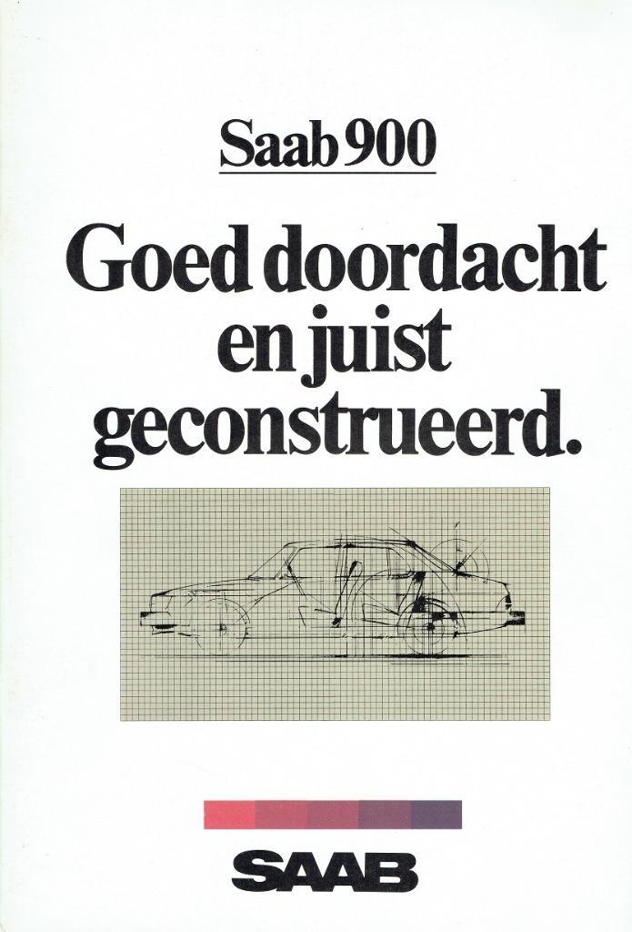 Folder Saab 900 (met drukfout - 1982), Boeken, Auto's | Folders en Tijdschriften, Gelezen, Overige merken, Verzenden