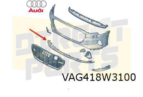 Audi E-tron (12/18-1/23) voorbumper onderspoiler midden (Y9B, Auto-onderdelen, Carrosserie en Plaatwerk, Bumper, Audi, Voor, Nieuw