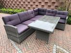 lounge met tafel antracietgrijs, Tuin en Terras, Tuinsets en Loungesets, Ophalen, Gebruikt, Wicker