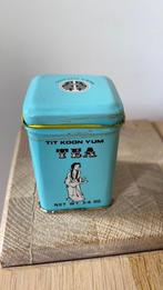 Tit Koon yum klein blauw thee blik Double Happiness HongKong, Verzamelen, Blikken, Ophalen of Verzenden, Gebruikt, Thee, Overige merken