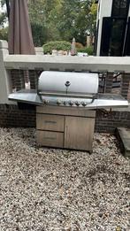 Luxe RVS BBQ met rotisseriebrander, gootsteen & wokbrander, Ophalen, Zo goed als nieuw, Gas