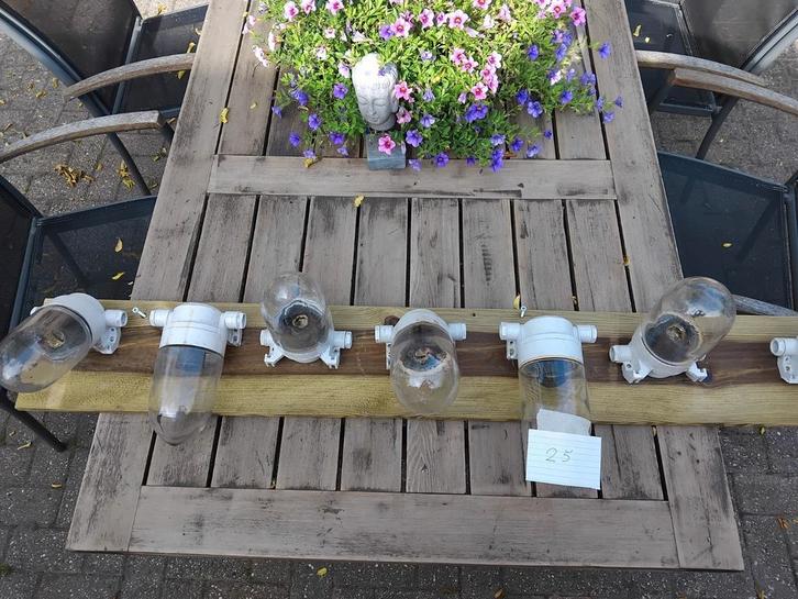 Vintage stallamp, Tuin en Terras, Buitenverlichting, Gebruikt, Wandlamp, Glas, Netvoeding, Waterbestendig, Led, Ophalen of Verzenden