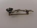 Zilveren Teka broche roosje                              Z79, 4 tot 7 cm, Gebruikt, ., Ophalen of Verzenden
