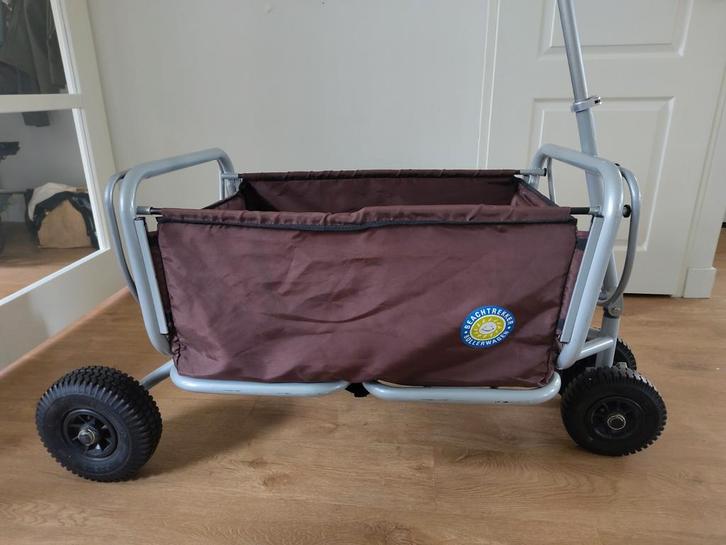 Beachtrekker bolderwagen - inklapbaar - bruin, Caravans en Kamperen, Bolderkarren, Zo goed als nieuw, Ophalen