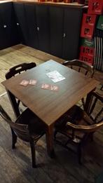 Twee houten tafels 80x80 - zonder stoelen, Ophalen, Gebruikt, Vierkant, Tot twee personen