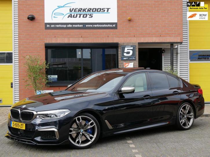 BMW 5-serie M550d xDrive High Executive. schuifdak. 360cam b, Auto's, BMW, Bedrijf, Te koop, 5-Serie, 360° camera, 4x4, ABS, Achteruitrijcamera