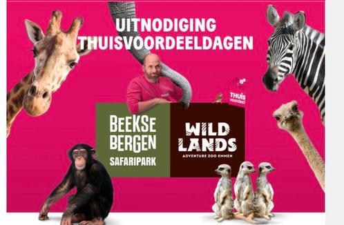 Tot 50% korting Beekse Bergen of Wildlands 24 of 25 mei, Tickets en Kaartjes, Kortingen en Cadeaubonnen, Overige typen