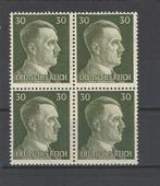 Historie Duitse Rijk, postzegels Adolf Hitler in blok van 4, Verzenden, Overige soorten, Duitsland, Overige typen