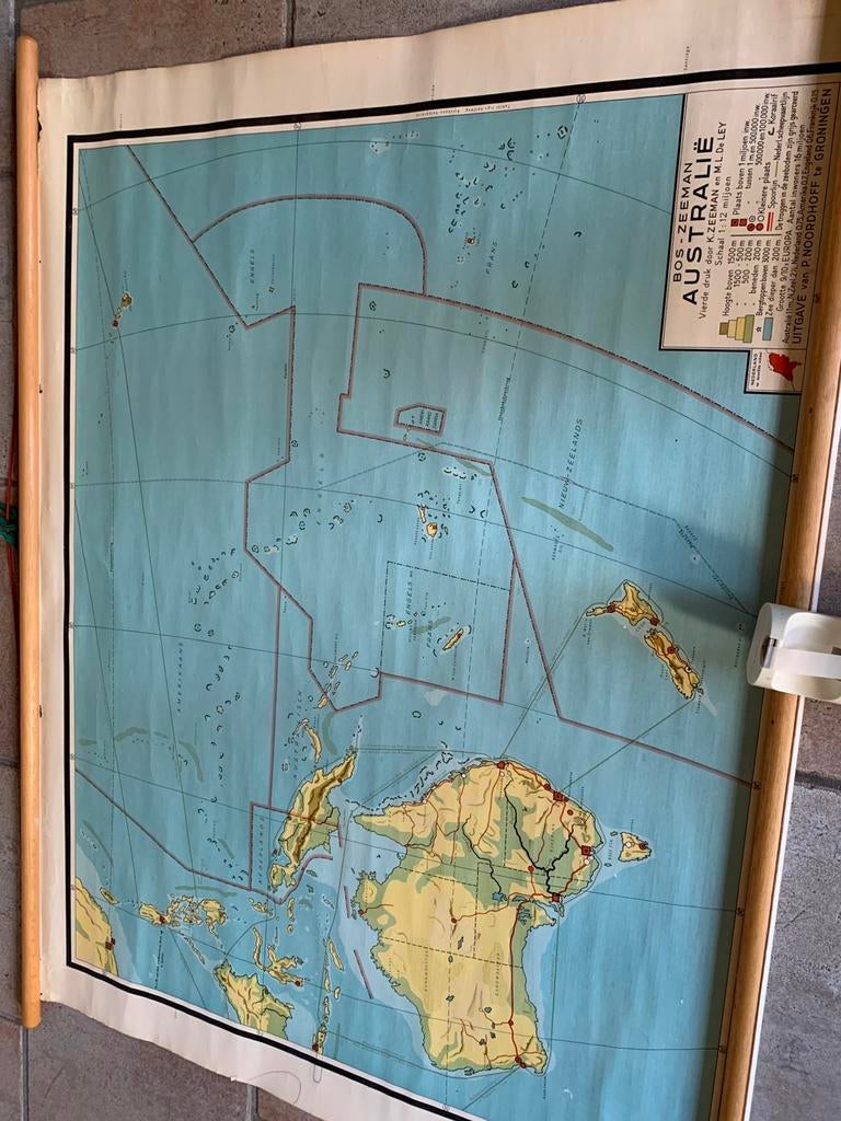 Schoolplaat Australië, Antiek en Kunst, Antiek | Schoolplaten, Ophalen, Aardrijkskunde
