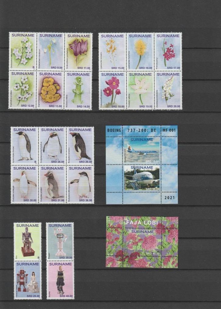Suriname 2021, complete jaargang, Postfris., Postzegels en Munten, Postzegels | Suriname, Postfris, Verzenden