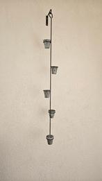 Sfeerlicht met 5 waxinehouders van metaal en glas, Huis en Inrichting, Woonaccessoires | Kandelaars en Kaarsen, Ophalen, Zwart