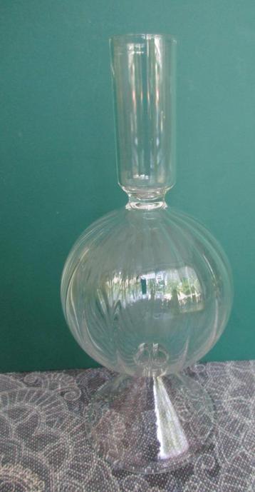 curiosa : bubbel kandelaar glas - 18 hoog 8 cm doorsnee  beschikbaar voor biedingen