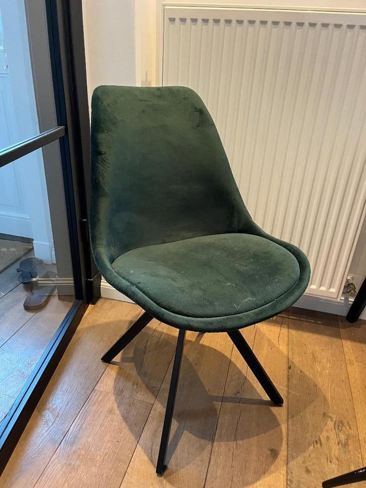 Groene eetkamerstoelen 6 stuks fluweel velvet 2 kleuren, Huis en Inrichting, Stoelen, Zo goed als nieuw, Vijf, Zes of meer stoelen