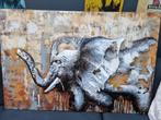 Olifant Schilderij Metaal - ZGAN - 120x80cm, Antiek en Kunst, Kunst | Schilderijen | Klassiek, Ophalen of Verzenden