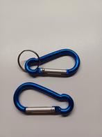 Blauwe Karabijnhaken met Sleutelring (2 stuks), Ophalen of Verzenden, Nieuw