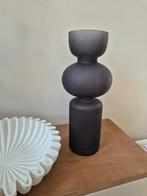 Kwantum Vaas Glas Donkergrijs/Zwart - Zo Goed Als Nieuw, Huis en Inrichting, Woonaccessoires | Vazen, Zwart, Ophalen of Verzenden
