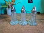 3x Glazen zoutvaatje., Antiek en Kunst, Antiek | Glas en Kristal, Ophalen of Verzenden