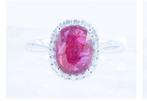 Plantina ring met 2,50ct natuurlijke Robijn, Sieraden, Tassen en Uiterlijk, Ringen, Nieuw, Oranje, Ophalen of Verzenden, 17 tot 18