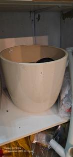Crèmekleurige Bloempot - Rond, Tuin en Terras, Bloempotten, Gebruikt, Rond, Tuin, Minder dan 40 cm