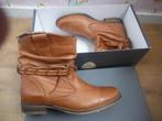 leren enkellaarzen cognac maat 38 zgan, Kleding | Dames, Schoenen, Ophalen of Verzenden, Zo goed als nieuw, Bruin