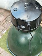 Industriële hanglamp, groen 2x, Huis en Inrichting, Lampen | Hanglampen, Ophalen, Gebruikt, Metaal, Minder dan 50 cm