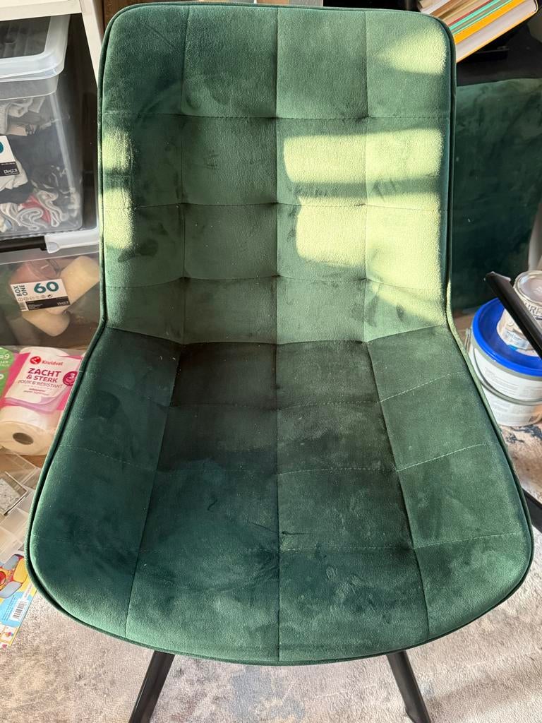 Set van 4 groene eetkamerstoelen, Ophalen, Gebruikt, Twee, Overige kleuren