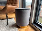 Grijze velvet poef met gouden accent (x4), Ophalen, Minder dan 50 cm, Rond, Zo goed als nieuw