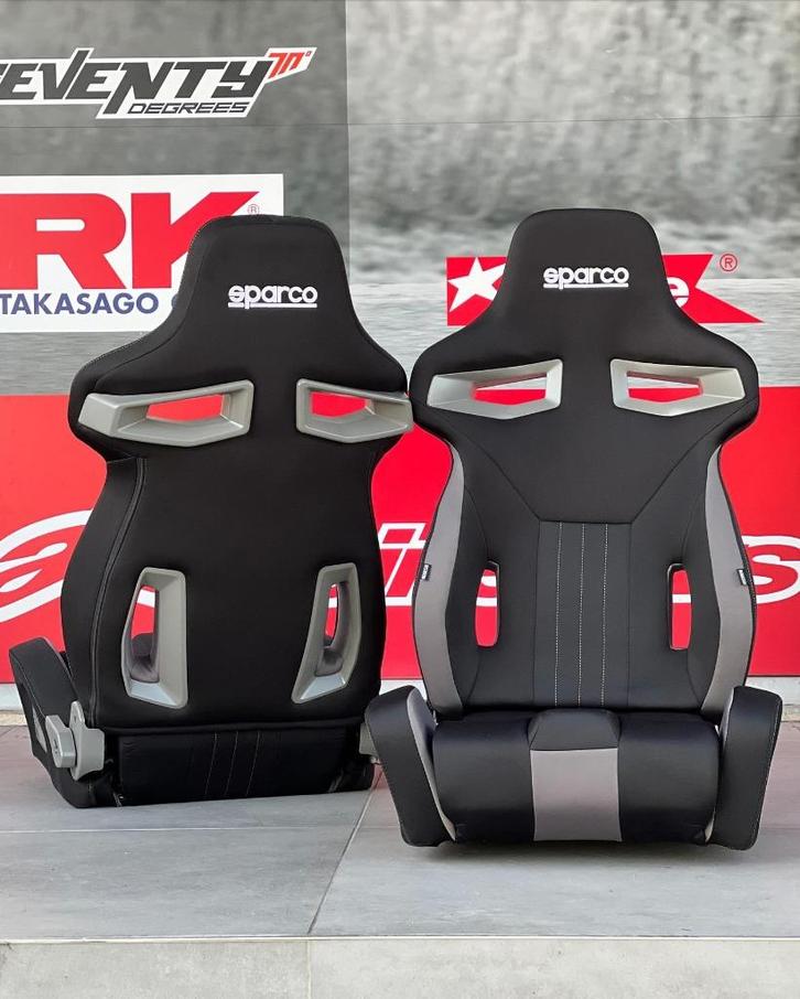 Sparco R333 Zwart Grijs Kuipstoel Sportstoel Racestoel, Auto diversen, Tuning en Styling, Ophalen of Verzenden