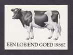 Friese Koe Zwart Wit Een Loeiend Goed 1988., Verzamelen, Ansichtkaarten | Dieren, Overige soorten, Ongelopen, Ophalen of Verzenden