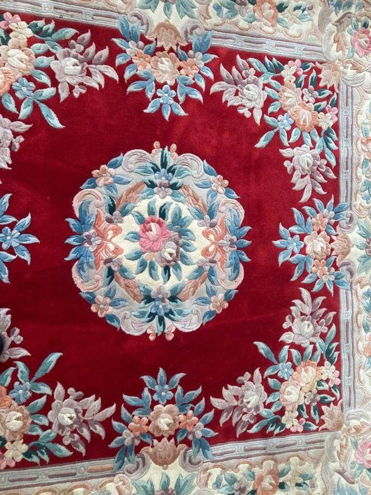 Wol tapijt handgeknoopt zgan 220x200 aubusson, Huis en Inrichting, Stoffering | Tapijten en Kleden, Zo goed als nieuw, 200 cm of meer