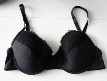 Zwarte Voorgevormde BH Met Glitterstrepen Maat 75C >Snelle V beschikbaar voor biedingen