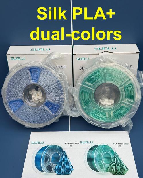 Sunlu Silk PLA+ dual colors Filament 1.75mm 1kg/rol, Computers en Software, 3D-printerbenodigheden, Nieuw, Ophalen of Verzenden