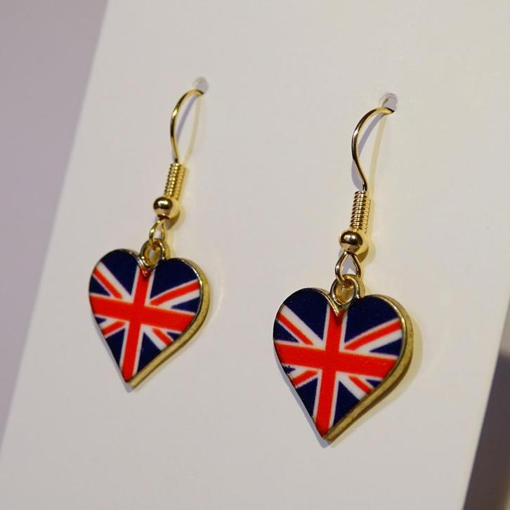 Verenigd Koningrijk vlag oorbellen, Sieraden, Tassen en Uiterlijk, Oorbellen, Nieuw, Hangers, Overige materialen, Verzenden