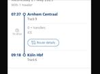 Enkeltje Arnhem - Keulen Hbf 21 mei 1 persoon, Eén persoon, Vliegtuig, Met bestemming of datum