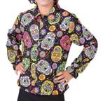 Leuke geel/roze/blauw/paars MEXICAN SKULL/GRIEZEL blouse, Ophalen, Gebruikt, 158 t/m 164, Jongen of Meisje