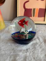 Vintage grote presse-papier vis koraalrif, Antiek en Kunst, Antiek | Glas en Kristal, Verzenden