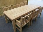 te koop prachtige teak tuinset, Ophalen, Teakhout, Nieuw, 8 zitplaatsen