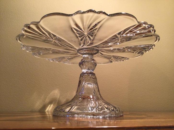Taartschotel Art Nouveau Val Saint Lambert, Antiek en Kunst, Antiek | Glas en Kristal, Ophalen of Verzenden
